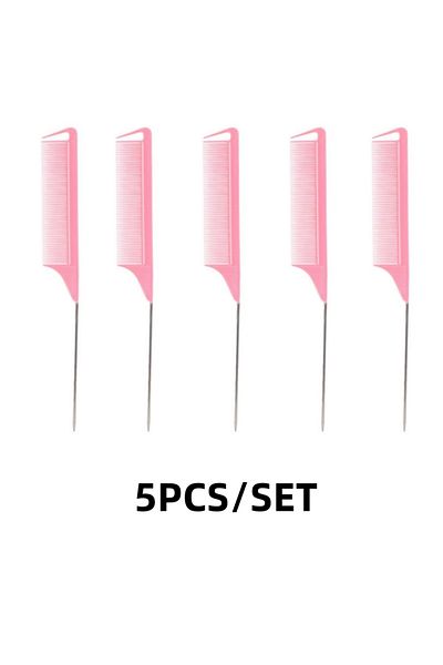 Choice 5PCS Pink 5PCS/12PCS Professional Candy Color Hair Styling Pointy Tail Comb for Wig, Partition, Br
