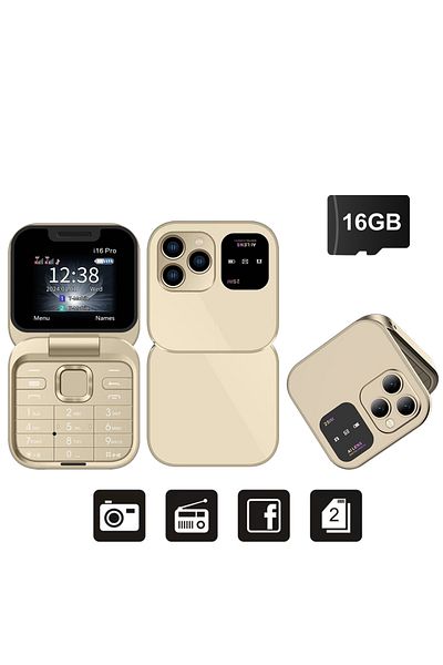 Choice Gold N 16GB TF card SERVO 2024 New Mini Flip Mobile Phone FM Radio Magic Voice Blacklist Speed Dial