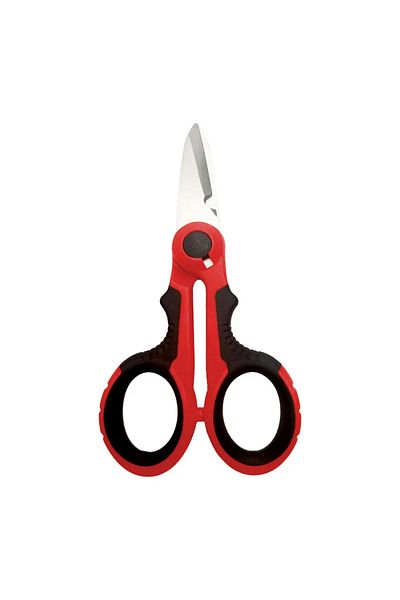 Choice Red Professional High-Carbon Steel Electrician Scissors - Non-Slip Industrial Wire & Cable Stripping