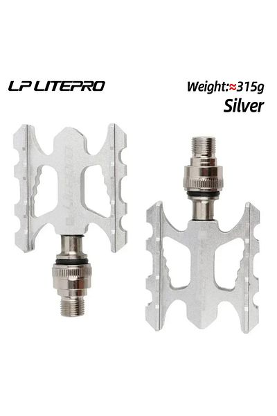 Choice Silver Litepro Ultralight Quick Release Bicycle Pedal Aluminum Alloy Folding Bike Non-slip Footrest
