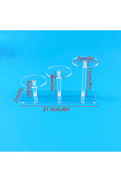 Choice 7x21.5cm 3 bits DIY 4 Bits Transparent Round Acrylic Display Stand Rectangular Base Display Rack For