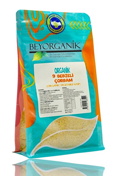 BEYORGANİK Organik Bol Sebzeli Çorbam 160gr (9 SEBZELİ) (PESTİSİT VE AFLATOKSİN ANALİZLİ)