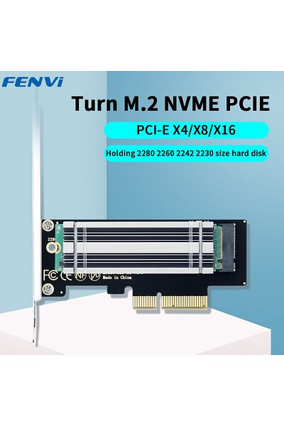Choice Grey PCIE X4 FENVI M.2 NVME to PCIe Adapter With Aluminum SSD Heatsink 64Gbps M.2 SSD Gen4 PCIe4.0 X
