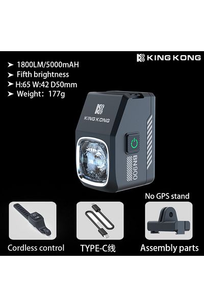 Choice black KING KONG BN900 Bike Lights floodlight Beam,USB-C Rechargeable Bike Headlight, IPX 6 Waterpro