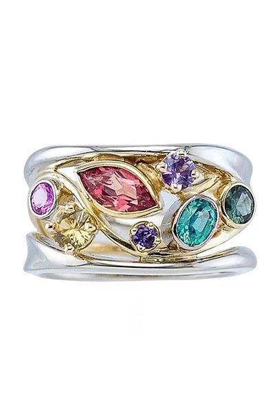 Choice 8 Multicolor Charming Colorful Crystal Stone Ring For Women Fashion Silver Color Metal Ring Chic Eve