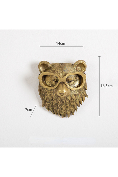 Choice قلادة حيوان من الراتنج البرونزي العتيق على شكل رأس غزال ذهبي لتخزين ال...