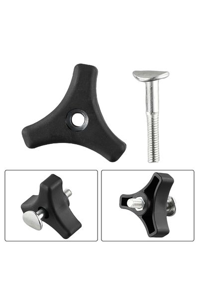 Vibra Tite 1 Set Triangle Handle Bar Wheel Knob And Bolt Fasteners Replacement For Honda And Many Other Lawn...