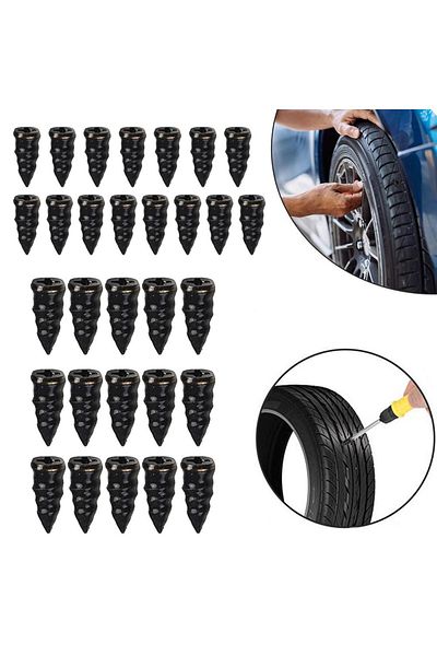 Choice 30PCS Rubber Self-tapping Screws For Tire Repair Silicone Car Screw Tyre Plug Repair Rubber Cemen...
