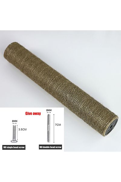 Choice 10x6.5cm Brown sisal column Cat Scratching Post Replacement Sisal Tree Refill Pole with M8 Screw Sis