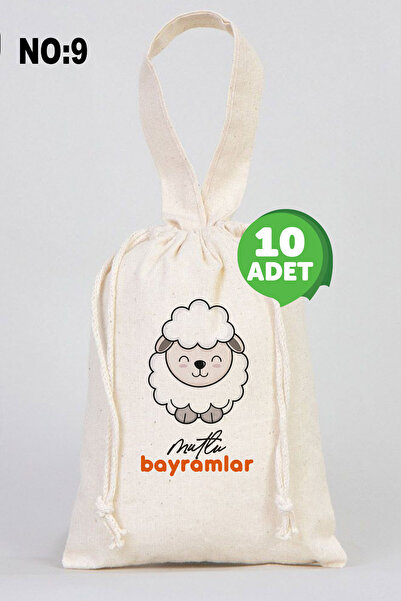 Pamusan Natural 10 LU PAKET Bayram Harçlık Kesesi - KUZU TEMALI Tek Tutma Kıs...