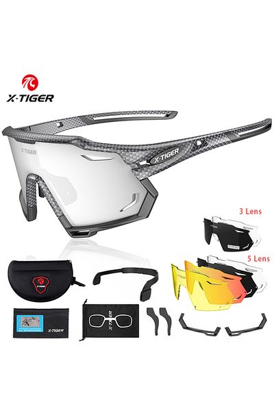 Choice 5 Lens X-YJ-XTS11 X-TIGER Cycling Sunglasses UV400 Protect Cycling Glasses Sports Polarized Men Bicy