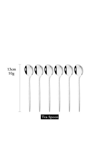 Choice Silver 6Pcs Mirror White Gold Tea Spoon Dessert Ice Cream Stainless Steel Spoons Stirring Coffee Spo