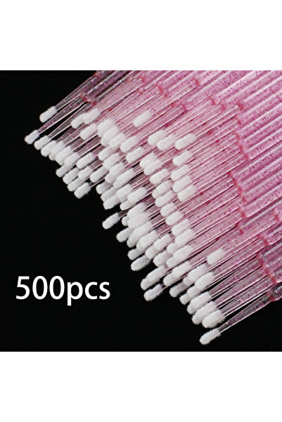 Choice1 فرشاة دقيقة لتمديد الرموش من ألياف الصوف الكريستالية باللون الفوشيا، 500 قطعة/الحزمة