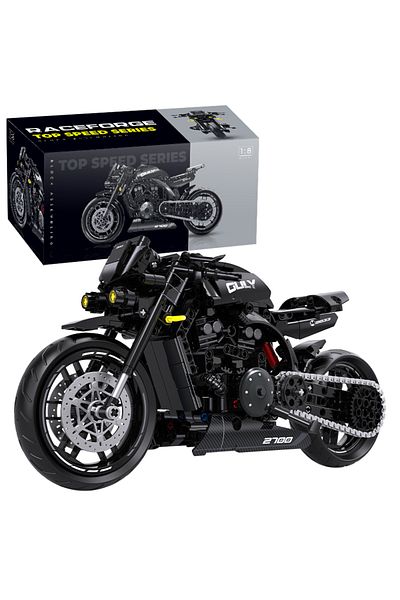 Choice 538pcs New 500+pcs Super Racing Dark Motorcycle Technical DIY Blocks Motorbike Model MOC Bricks Sets