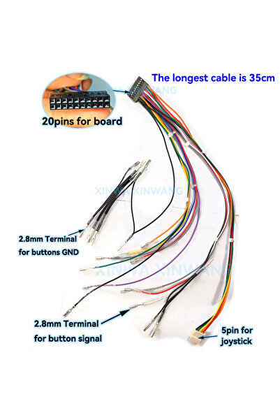 Choice كابل لوحة قتال 2.8 طرف 5P 20 دبوسًا سريع التوصيل لـ Brook Hitbox PS4 SANWA Joystick Easy P