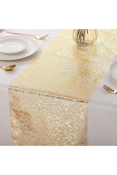 Choice 28cmx500cm gold Gold Table Runner Metallic Glitter Table Cloths Runner Metallic Roll Rectangle for B