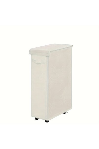 Choice سلة غسيل بيج قطعة واحدة مع عجلات وغطاء، سلة غسيل مغلقة، مناسبة لغرف ال...