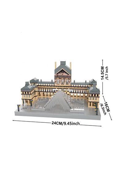 Choice with box The Louvre Louvre Museum Micro Mini Building Block Set: Iconic Art Gallery Micro Bricks Mod