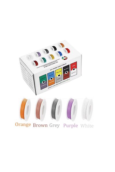 Choice 24 Awg 5x10m Colour 2 Heat Resistant Flexible Silicone Wire 30awg 28awg 26awg 24 22 20awg 18awg 16a