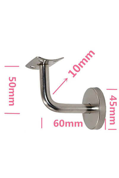 Choice curved support 1PC Stair Handrail Brackets Stainless Steel 50x60mm Wal...