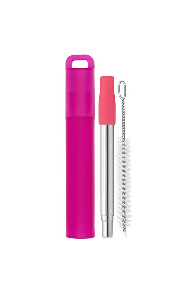 Choice مصاصات أرجوانية قابلة لإعادة الاستخدام، مصاصات قابلة للطي محمولة من ال...