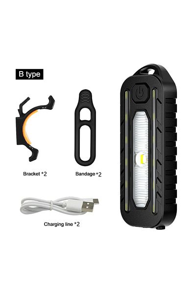 Choice B USB Recharge LED Flashlight Work Light Keychain Flashlight for Police Shoulder Clip Lights Warnin.