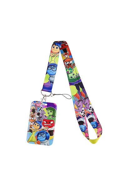 Miniso 2 Cute Cartoon Credential Holder Keys Chain Neck Lanyard Passport Card Anime Credit Card Holder Key.