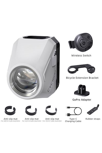 Choice CYC-1600 CYCLAMI Hanging Bike Headlight GoPro Ultra Bright Wireless Remote Front Lamp MTB Road High