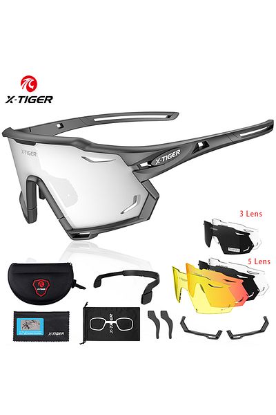 Choice 3 Lens X-YJ-XTS01 X-TIGER Cycling Sunglasses UV400 Protect Cycling Glasses Sports Polarized Men Bicy