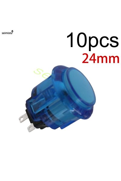 Choice 10pcs 24mm blue 10pcs Clear Push Button 24mm 30mm Durable Multicade Video Game Console Copy Sanwa O