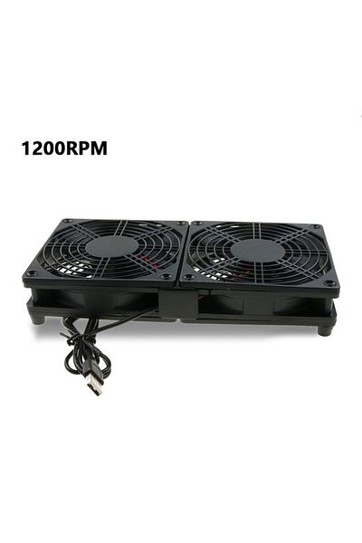 Ninth World Dual Fan 1200rpm Router Cooling Fan Diy Pc Cooler Tv Box Wireless Silent Quiet Dc 5v Usb Power 120m
