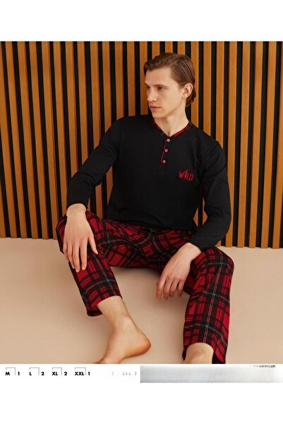 Pijamoni Ανδρικό μακρυμάνικο σετ πιτζάμες μονόχρωμο 6300 / 1 - 1 τεμάχιο