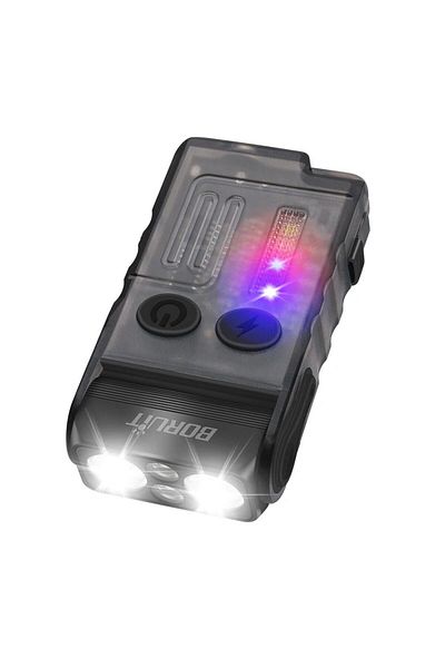 Choice Black BORUiT V20 Keychain EDC LED Flashlight Head Swivels Type-C Rechargeable Magnet Torch Buzzer Wo
