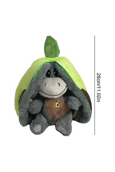 Choice Green 30cm Baby Strawberry Donkey Plush Toy With Lights Breathing Donkey Sleeping Doll Stuffed Creat