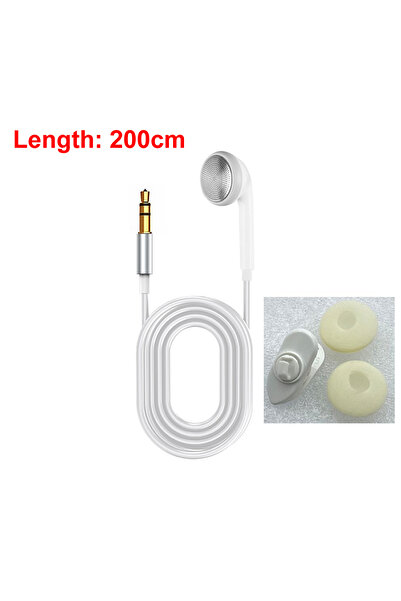 Choice سماعة أذن أحادية عالية الجودة مقاس 3.5 مم، بيضاء (200 سم)، سماعة أذن س...