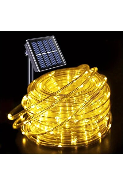 Choice 12 متر 100 ليد ضوء دافئ في الهواء الطلق أنبوب الطاقة الشمسية حبل ضوء ليد حديقة زينة عيد الميلاد الجنية سلسلة لي