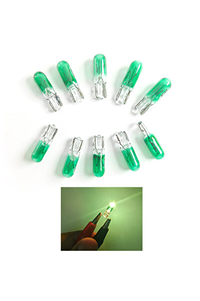 choice2 10 مصابيح هالوجين خضراء للسيارة T5 12 فولت 1.2 واط W2W، مصابيح لوحة ا...