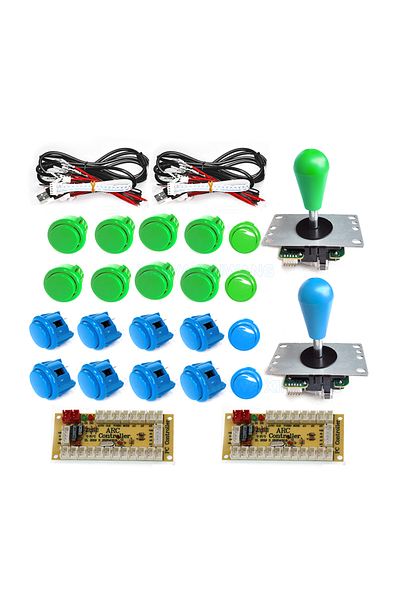 Choice 2P blue green Game Arcade joystick DIY Kit Zero Delay USB Controller SANWA 8 Way Joystick 24/ 30mm P