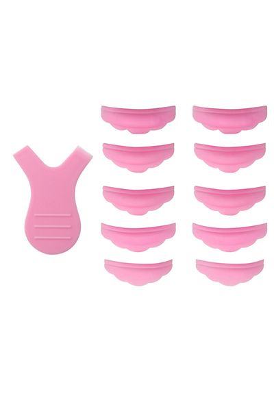 Choice Pink 5Pairs Silicone Eyelash Perm Pad Y Eyelash Brush 3D Eyelash Curler Applicator Makeup Lifting To
