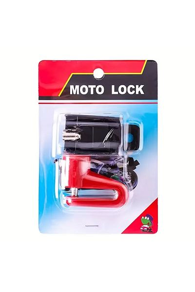 Choice bracket Red Motorcycle Disc Brake Lock Anti-Theft Security Mountain Bike Durable Keyed Lock with 2