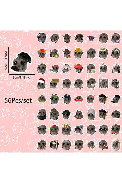Choice 6X5.2X0.5CM ZFY-487 56pcs Sad Hamster Emoji Stickers Can Be Used To Decorate Phone Cases,Computer Cu