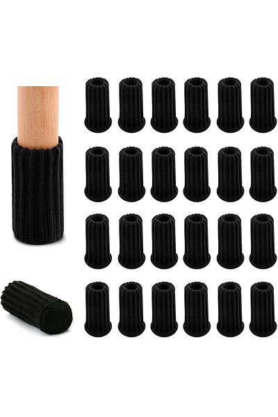Choice black 24PCS Chair Leg Socks High Elastic Chair Leg Floor Protectors with Anti-Slip PadsThick Chair L