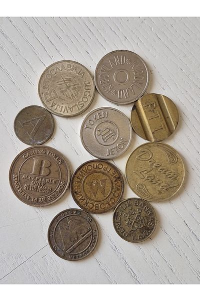 Edi Antik 10 Domestic Foreign Tokens Collectibles 2 All Different