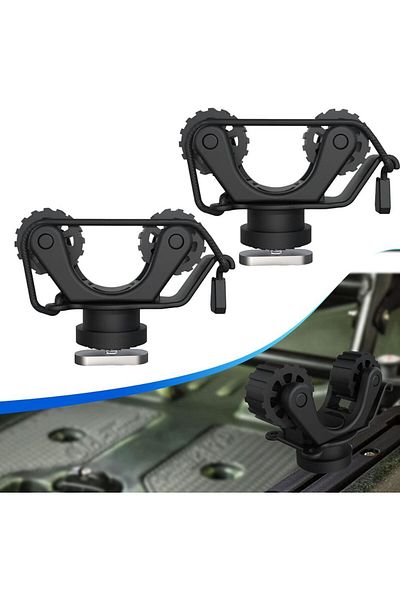 Choice Black 2pcs Kayak Paddle Holder Kayak Track Mount Accessories for Holding Standard Paddle Kayak Oar H