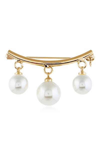 Choice دبوس بروش ذهبي أنيق من اللؤلؤ الصناعي للنساء - مشبك فستان آمن، قابل لل...