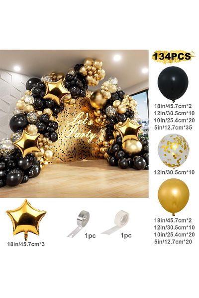 Choice Other 1 Black Gold Balloons Garland Arch Kit Confetti Latex Balloons Graduation Decor Anniversary Bi