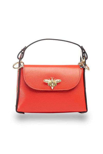 Toro Nero Women's Bag Made Of Genuine Leather, Red Iris