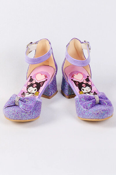 NeSe Shoes Pantofi cu toc pentru fetiță, imprimați Kromi, cu sclipici, cu fundă, pantofi de seară