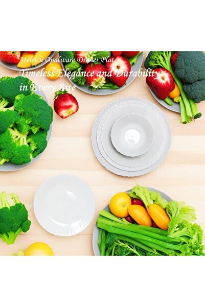 Melrich 33 Pcs Opal ware Dinner Set Microwave Dishwasher safe BPA Free