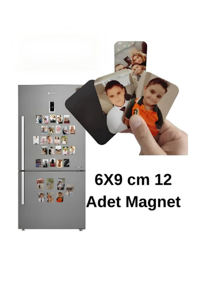 Miracix 12 Adet 6x9 cm Kişiye Özel Resimli Buzdolabı Magneti
